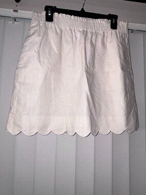 Women's J. Crew Ivory Scalloped Hem Mini Skirt Size 12 Like New